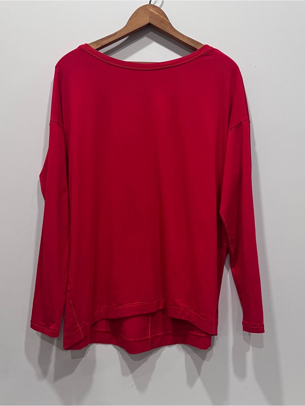 SPANX Red Long-Sleeve Boatneck Top